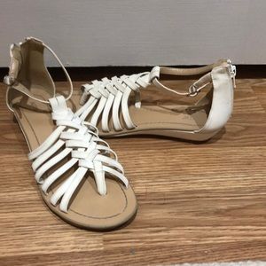 White strappy sandals